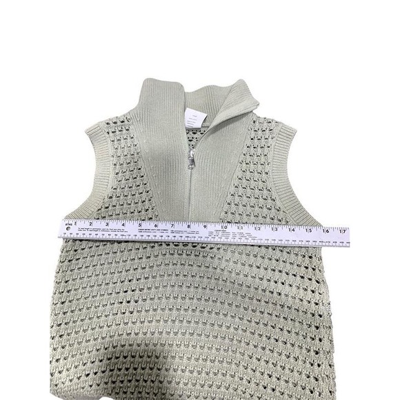 Varley Half Zip Tank Sage Green Open Knit Cotton Vest VAR01989 Small - Picture 8 of 9